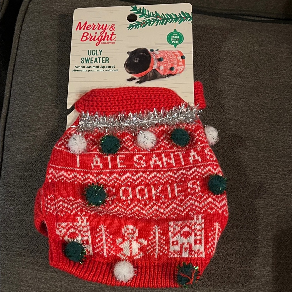 New Ugly Christmas Sweater Small Animal Apparel